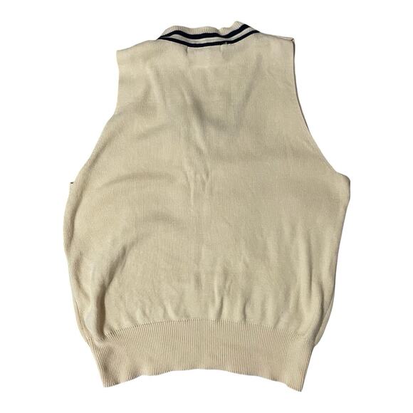 IZOD Club Sweater Vest Women Size Small Yellow Vintage 90s Cotton Blend Golf - Picture 2 of 6